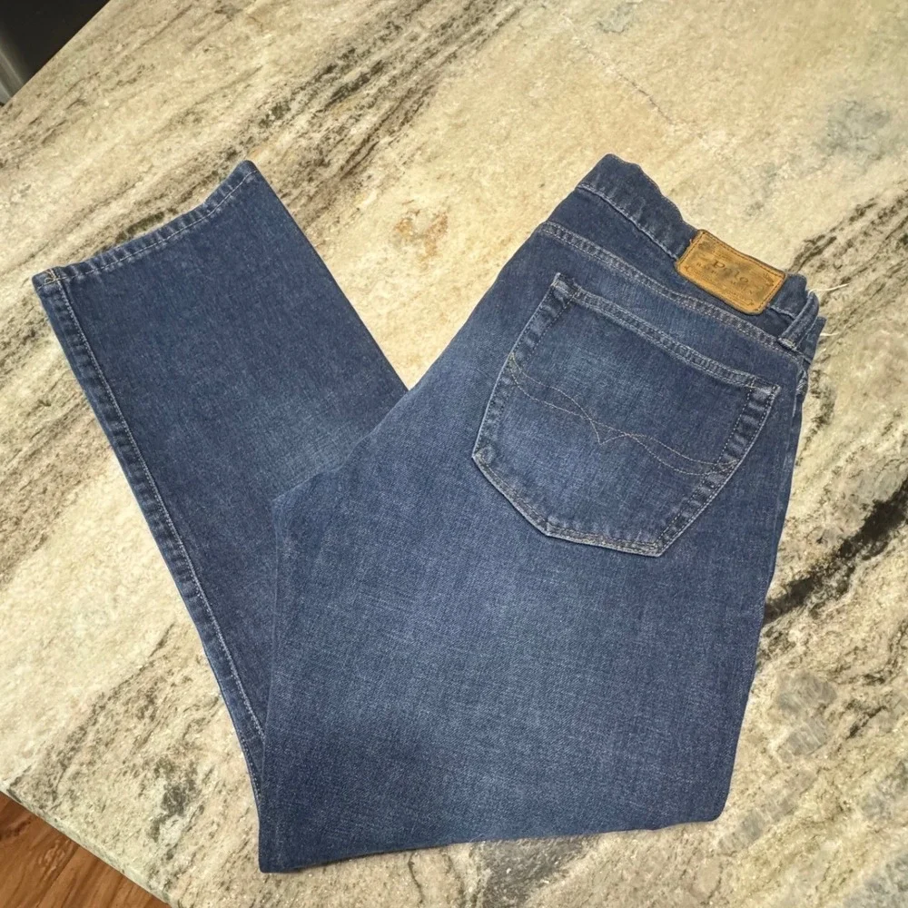 Polo Ralph Lauren Jeans Mens 36x32 Hampton Athletic Straight Dark Wash Blue